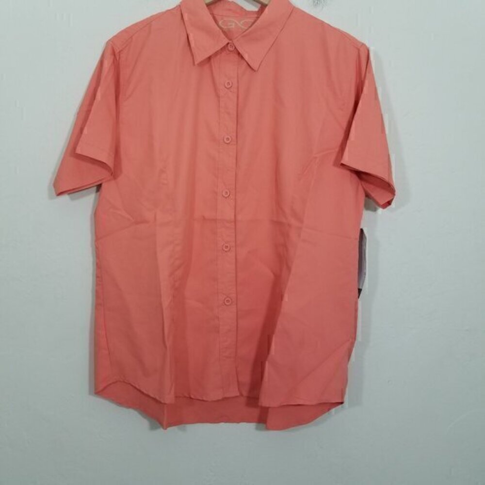 NWT GameGuard Outdoors Ladies Vented MicroFiber Button Up Short Sleeve  Shirt L